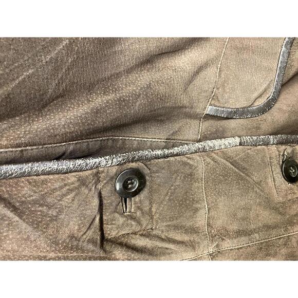 Vintage Y2k Nuage Suede Leather Midlength Jacket with Faux fur Hooded S/P - Picture 7 of 7